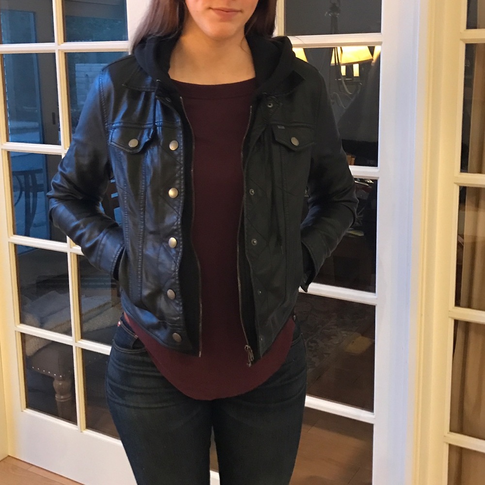 Obey Layered Leather Jacket